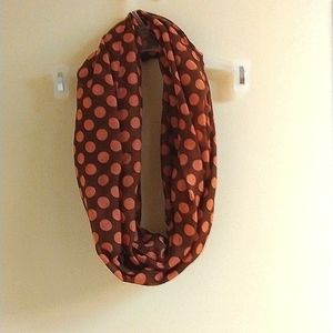 Charming Charlie's brand, wrap accessory scarf, brown/peach